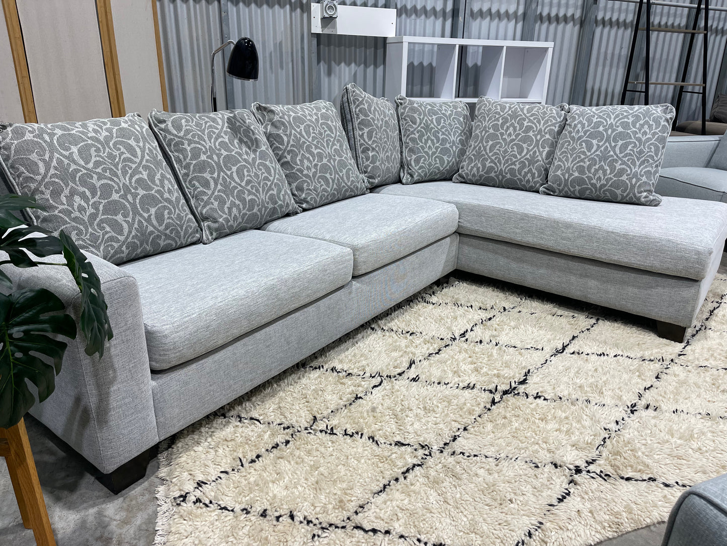 Excellent Condition - Stone Gray Colour - 6 Seater - L Shape Corner Sofa