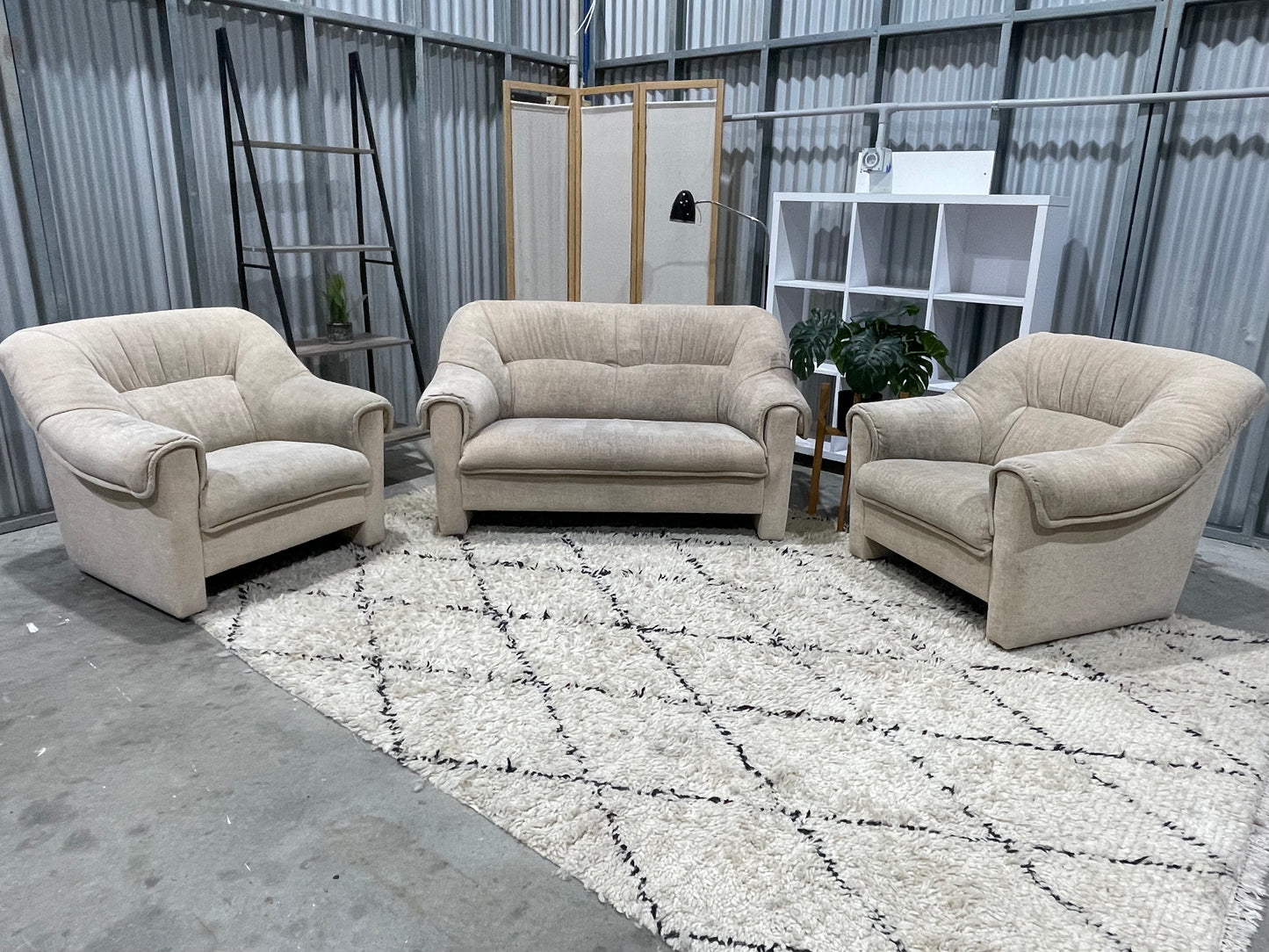 Great Condition - Sandstone Beige Colour - DANSKE MOBLER BRANDED - 2 + 1 + 1 Seater Lounge Suite