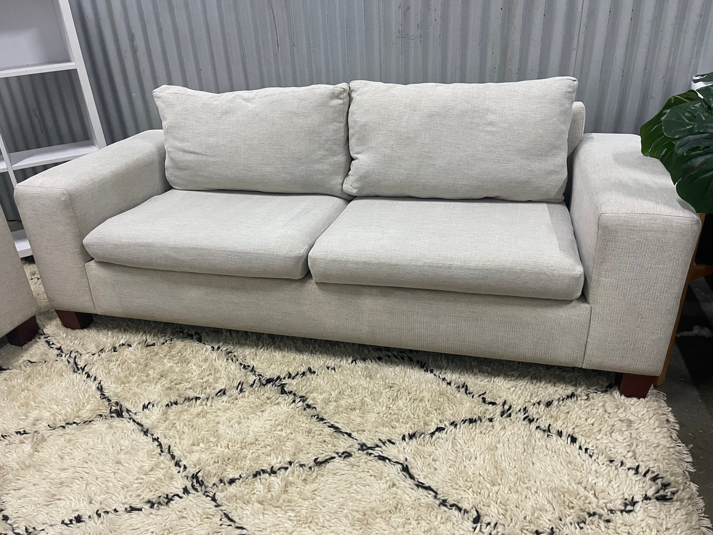 Excellent Condition - CHADA UPHOLSTERY BRANDED - Cream Colour - 2 + 3 Seater Lounge Suite