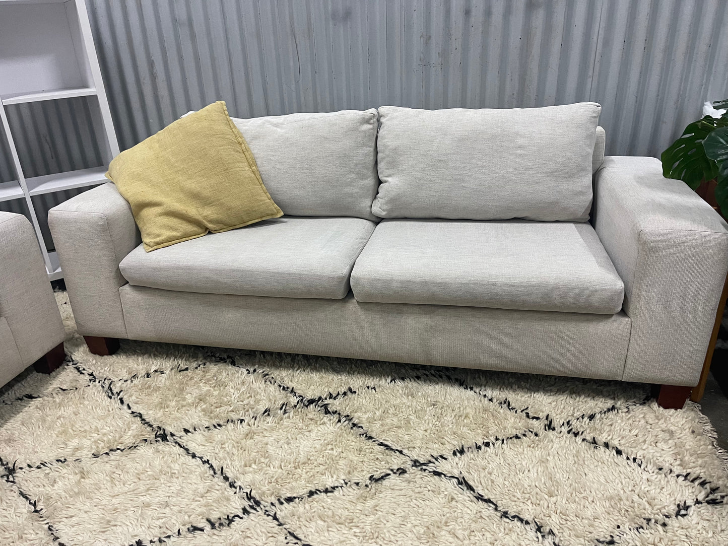 Excellent Condition - CHADA UPHOLSTERY BRANDED - Cream Colour - 2 + 3 Seater Lounge Suite